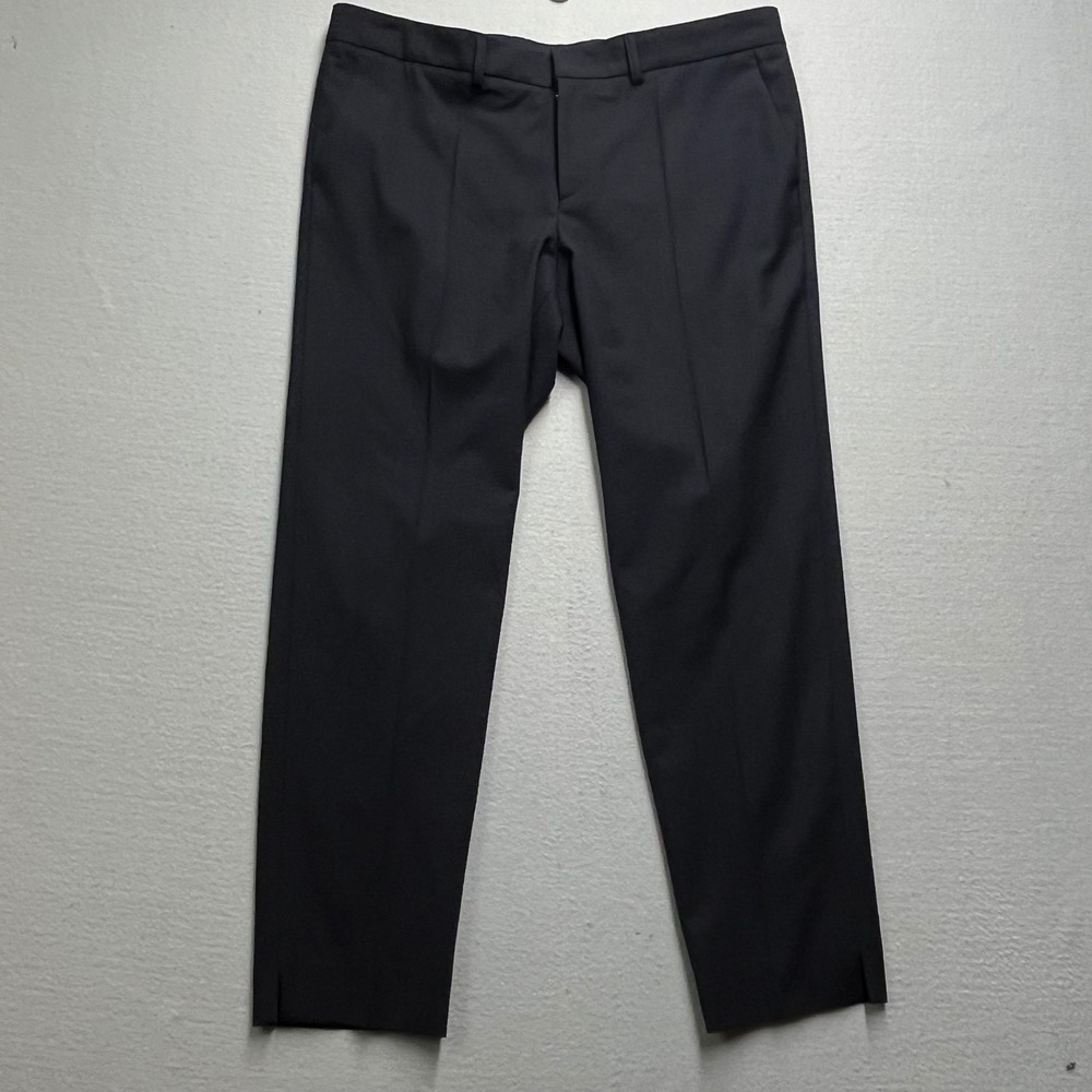 Bogner Navy Blue Virgin Wool Blend Dress Pants Womens 14 EU 44 Side Slit Pants